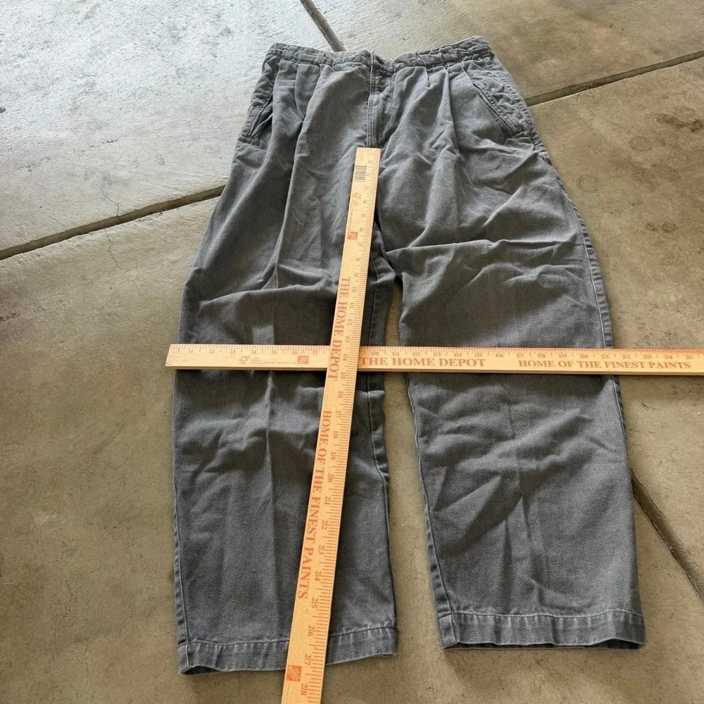 30x28 Grey Chino Style Wide Leg Pleated Pants Y2K Grunge 2000s Vintage